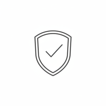 minimal guarantee icon, shield with check mark, simple line-art, clean vector, thin outline, premium wellness style
1000x1000