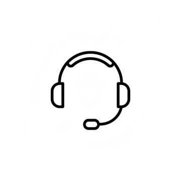 minimal support icon, headset line-art, customer support symbol, clean vector, soft rounded lines, monochrome
1000x1000